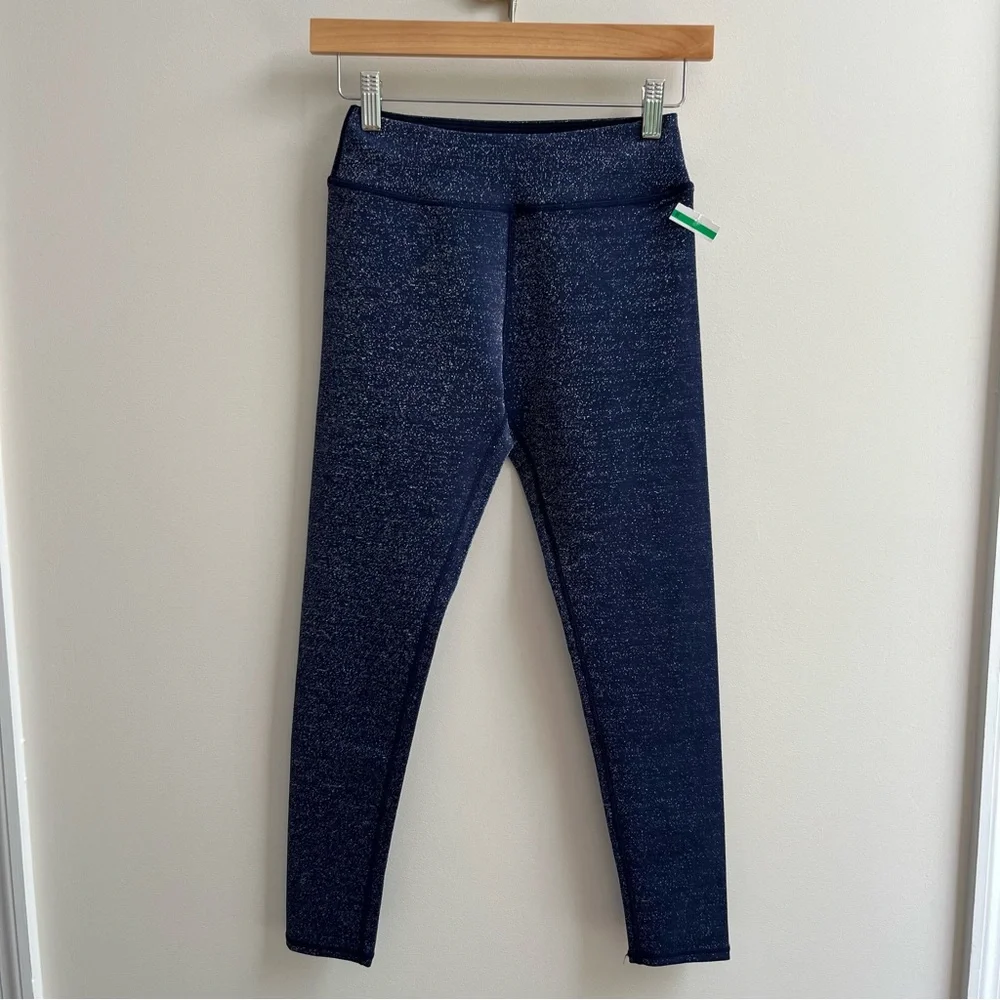 [zella girl] high waist metallic leggings navy blue L